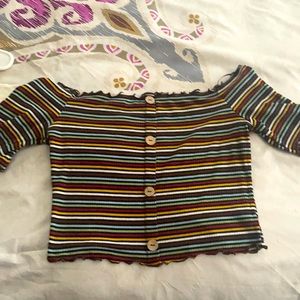 Multicolor ots crop top